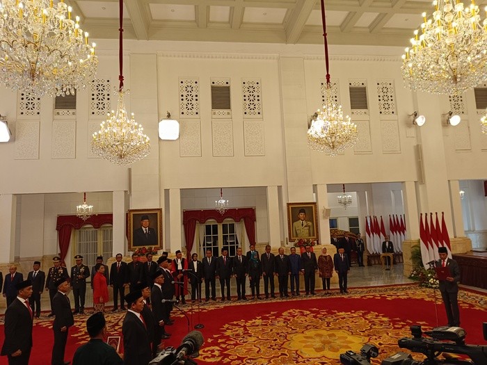 Jokowi Lantik Sembilan Anggota KPPU. (Foto: MNC Media)