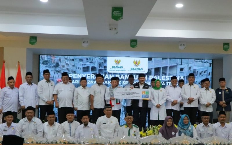 Baznas menerima penyaluran infak kemanusiaan Palestina dari Baznas dan Lembaga Amil Zakat (LAZ) se-Jawa Tengah sebesar Rp48 Miliar.
