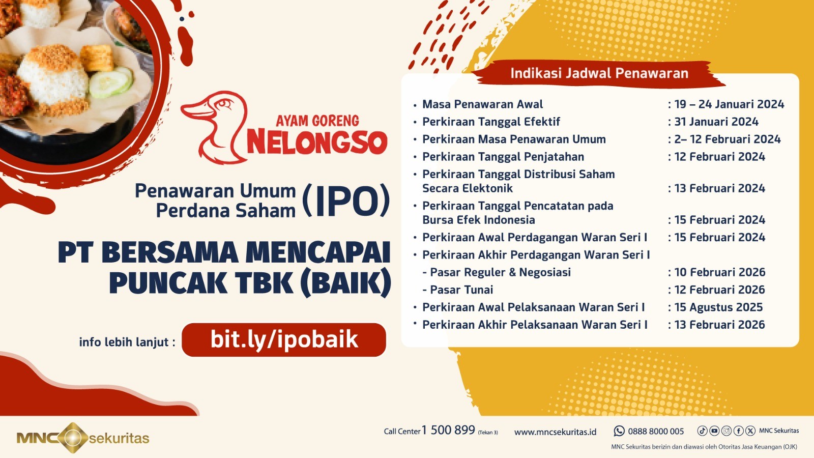 Bersiap IPO, Intip Jadwal Penawaran Bersama Mencapai Puncak (BAIK). (Foto: MNC Media)