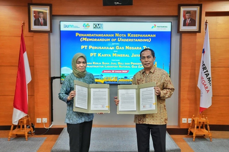 Teken MoU, PGN (PGAS) Dapat Pasokan 60 MMSCFD LNG dari KMJ (foto dok ist)