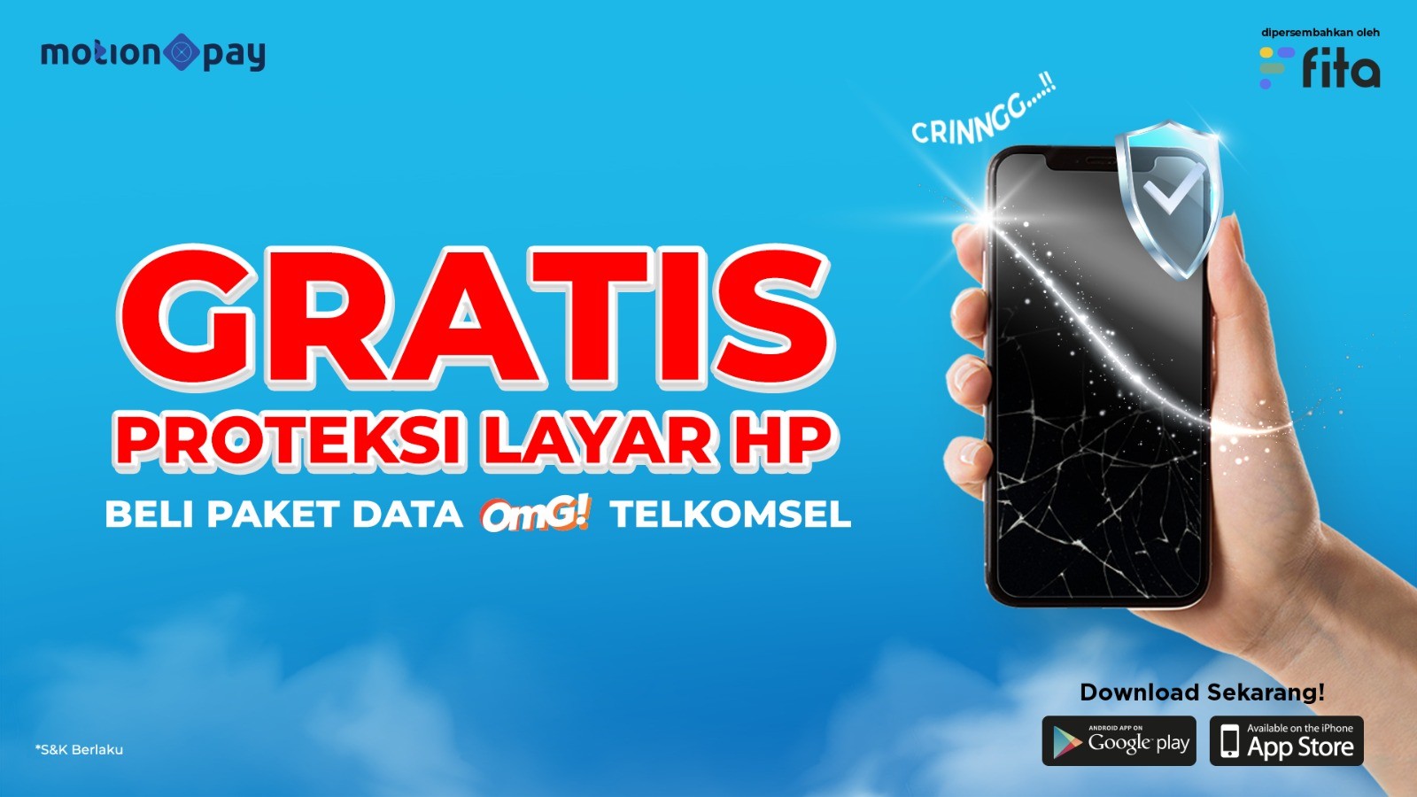 Beli Paket Data OMG Telkomsel Lewat MotionPay, Gratis Proteksi Layar HP (Foto: MNC Media)