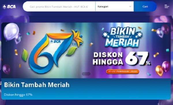 Simak Daftar Promo HUT BCA ke-67. (Foto: MNC Media)