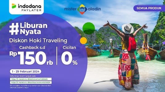 Liburan Simple dan Hemat Bersama Mister Aladin dan Indodana. Foto:  MNC Media.