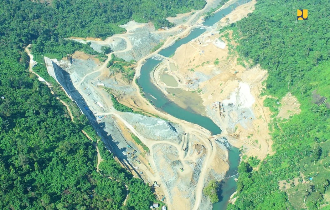 Progres Terbaru Proyek Bendungan Pertama di Sulawesi Barat. (Foto KemenPUPR)