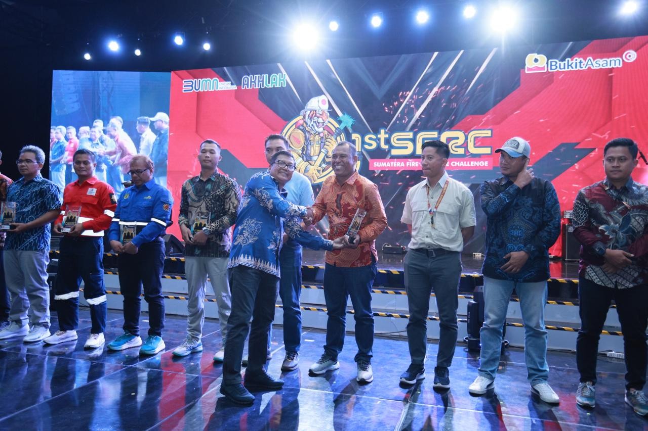 Jadi Tuan Rumah Sumatera Fire Rescue Challenge, Bukit Asam (PTBA) Borong Penghargaan. (Foto Istimewa)