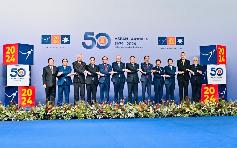 Momen Jokowi Hadiri Resepsi KTT Khusus ASEAN-Australia. Foto: MNC Media.