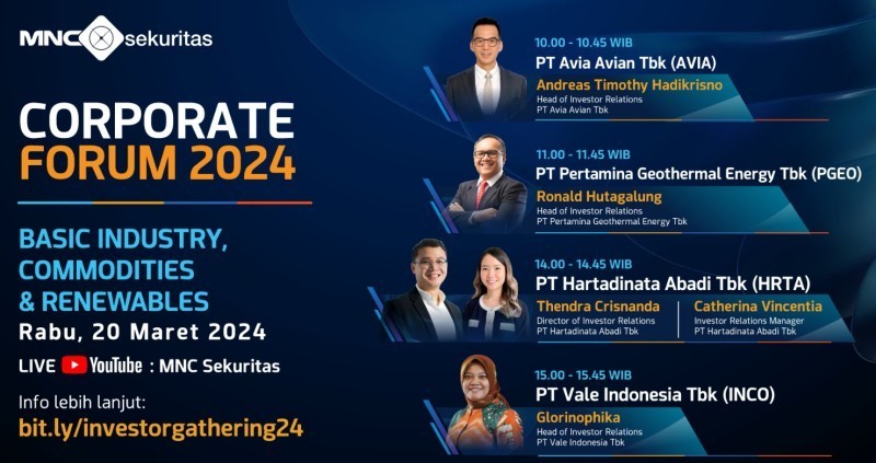 Intip Strategi dan Prospek Bisnis AVIA, PGEO, HRTA, dan INCO  (MNC Sekuritas)