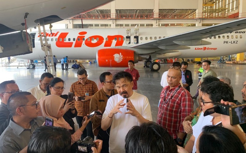 Pendiri Lion Air Rusdi Kirana saat berada di Batam Aero Technic atau BAT di Batam, (Dicky Sigit Rakasiwi/MPI)