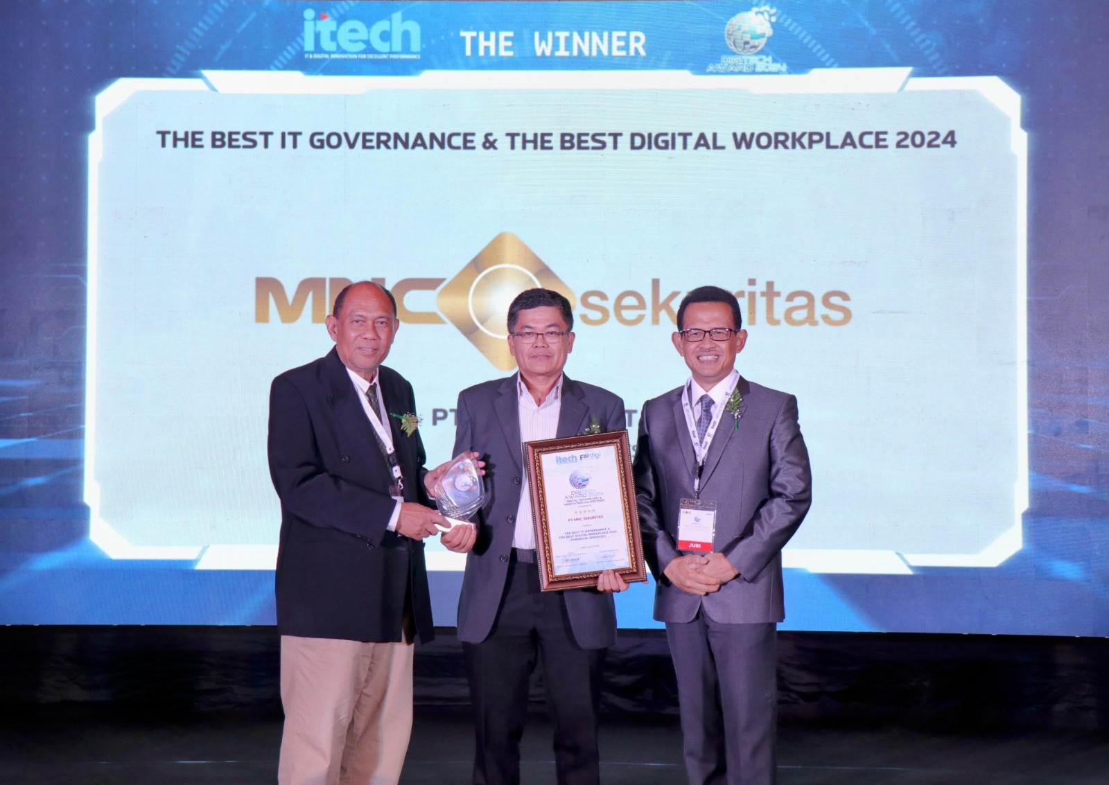 MNC Sekuritas Boyong Tiga Penghargaan Digital Technology and Innovation Award 2024. (Foto: MNC Media)