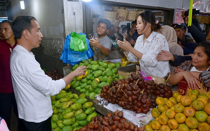 Jokowi memanfaatkan libur lebaran Idul Fitri  untuk mengunjungi Pasar Buah Berastagi, di Kabupaten Karo, Sumatera Utara (Setkab)