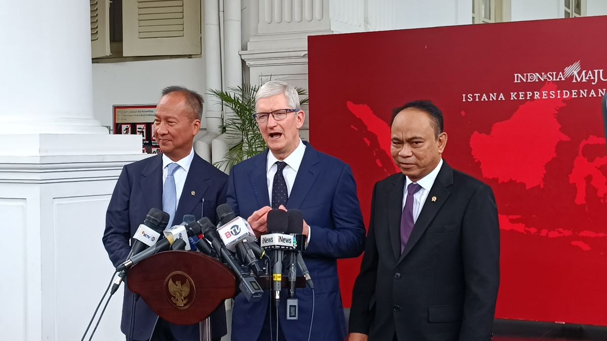Usai Temui Jokowi, CEO Apple Tim Cook Sebut Indonesia Pasar yang Penting. (Foto: Raka/MNC Media)