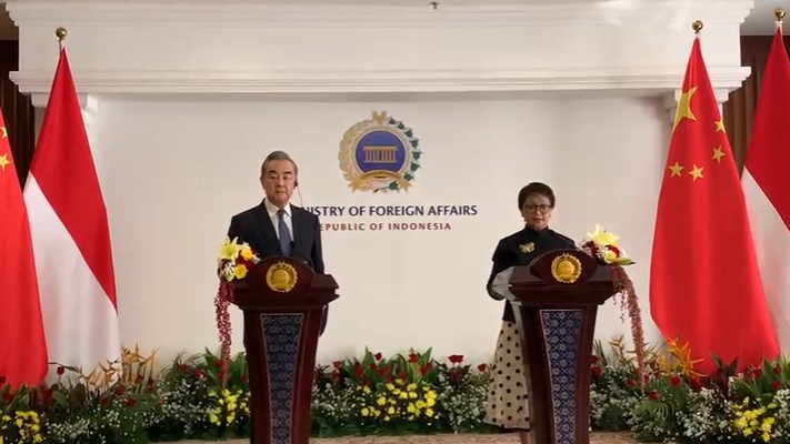Menlu Sebut Indonesia dan China Sepakat Pentingnya Gencatan Senjata di Gaza. (Foto: MNC Media)