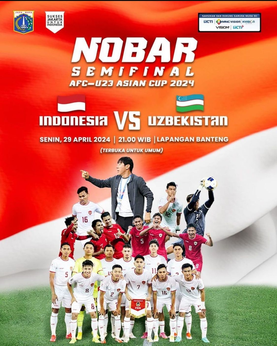 Lapangan Banteng Sediakan Nobar Timnas, Pemprov DKI Minta Warga Ajak Seluruh Kerabat Datang (FOTO:Dok Ist)