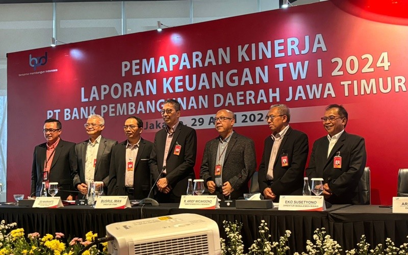 Bank Jatim membukukan pertumbuhan total kredit sebesar 18,76% sepanjang kuartal I-2024.
