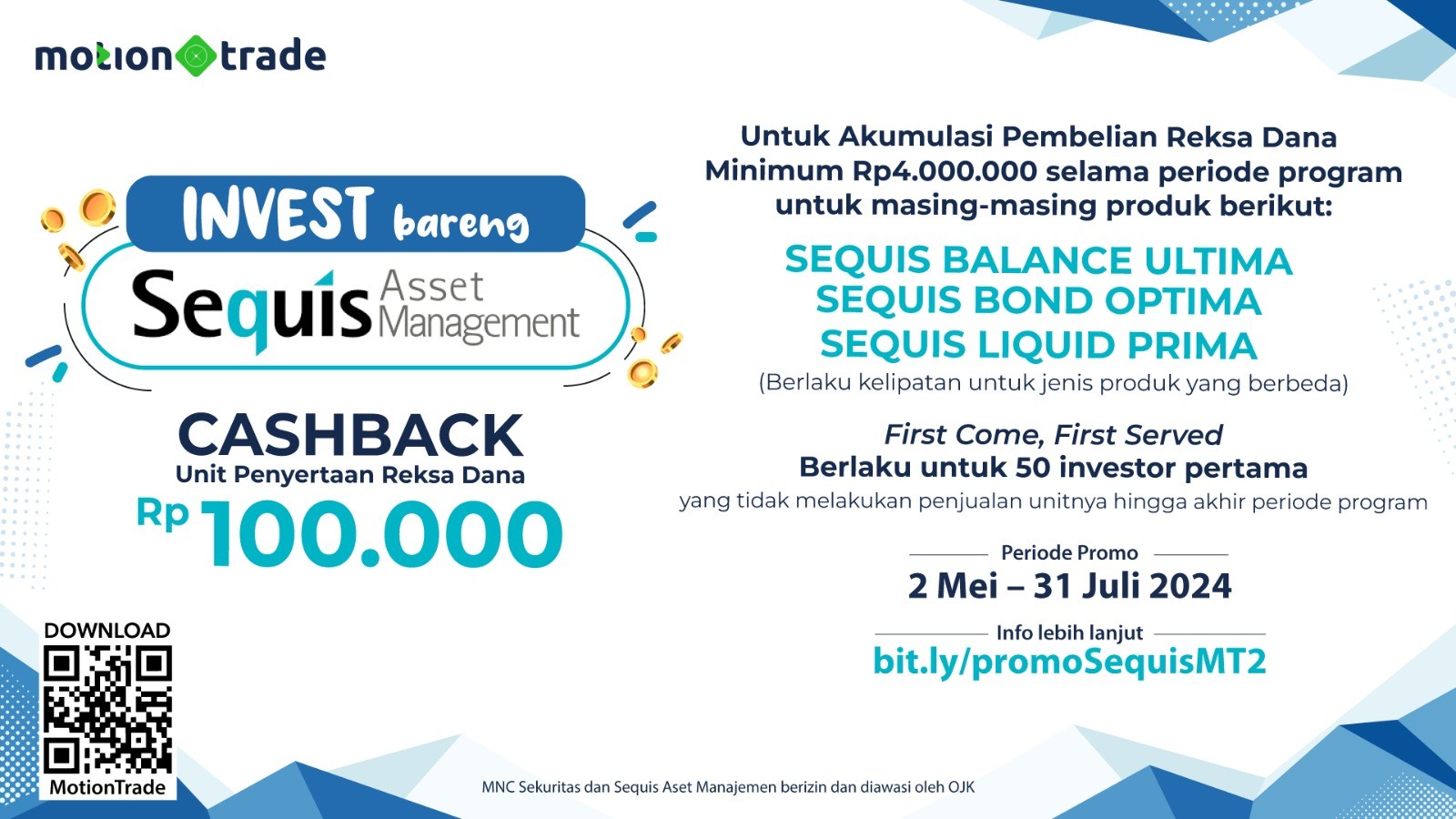 Yuk Invest Bareng Sequis di Aplikasi MotionTrade, Bisa Dapat Cashback (foto mnc media)