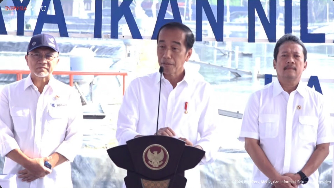 Jokowi Sebut Potensi Permintaan Ikan Nila di Pasar Dunia Capai Rp230 Triliun. (Foto YT Setpres)