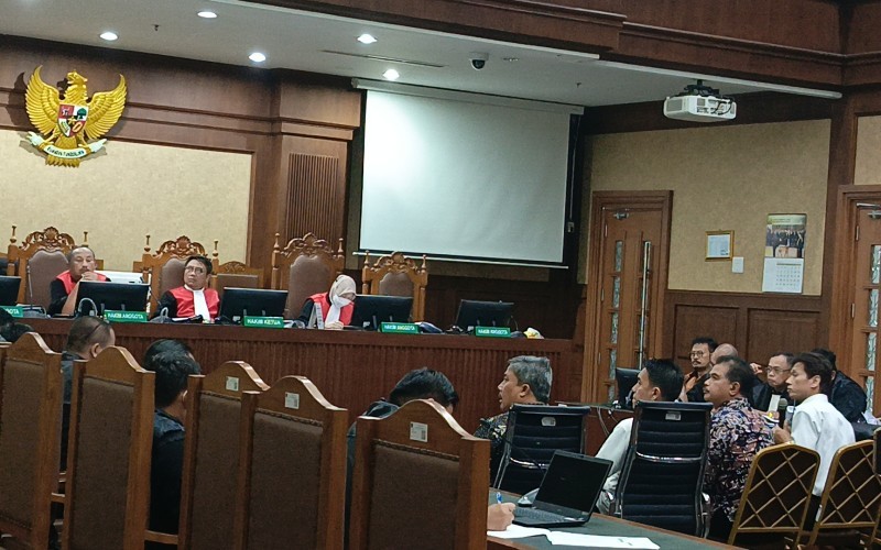 Sidang kasus dugaan pemerasan dan gratifikasi di lingkungan Kementan di Pengadilan Tipikor, Jakarya Pusat, Rabu (15/5/2024). (Nur Khabibi/MPI)