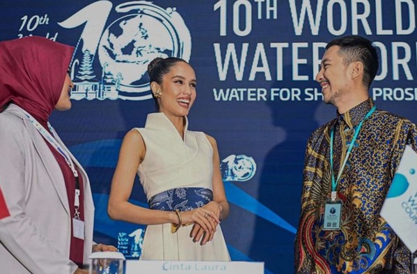 Cinta Laura Jadi Ambassador World Water Forum, Intip Penampilannya. (Foto: MNC Media)