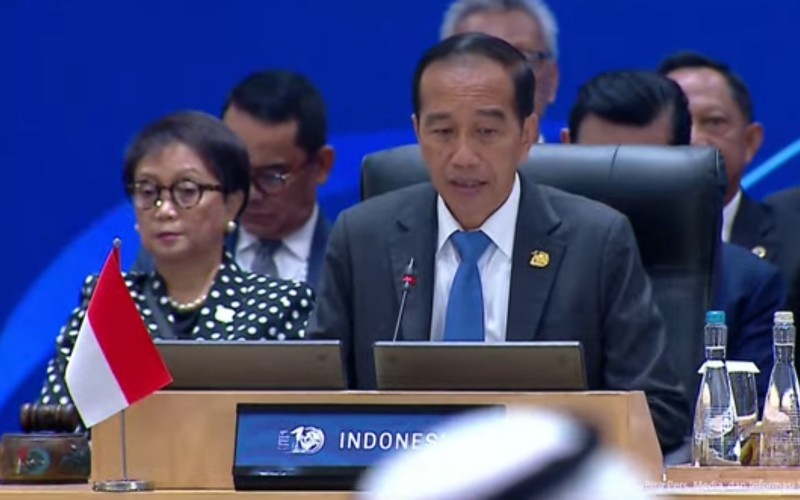Presiden Jokowi resmi membuka sesi Pertemuan Tingkat Tinggi Forum Air Sedunia ke-10. (Setkab)