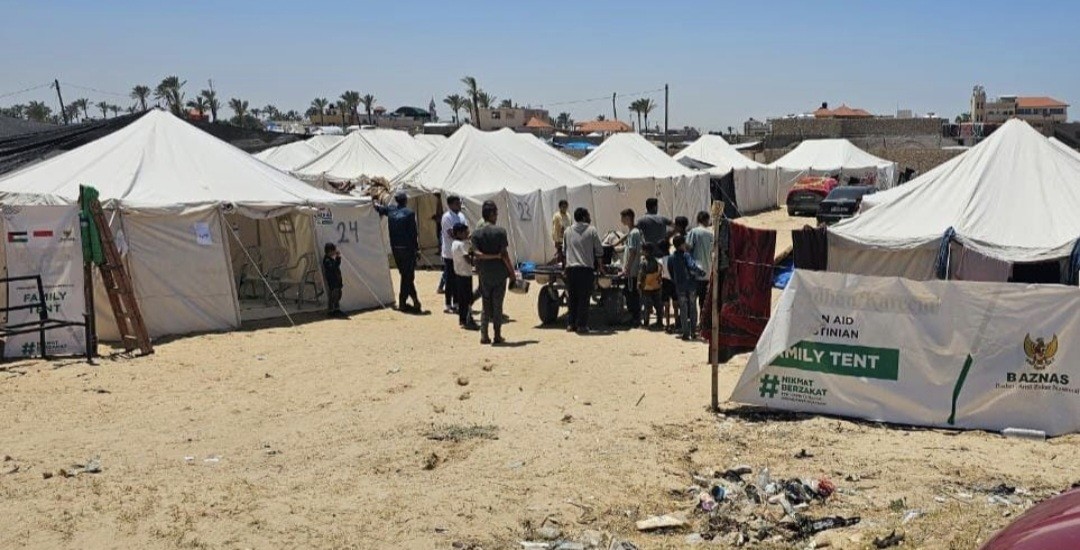 Indonesia Dirikan 200 Tenda Darurat dan Toilet Umum untuk Warga Gaza di Rafah (FOTO:Baznas)