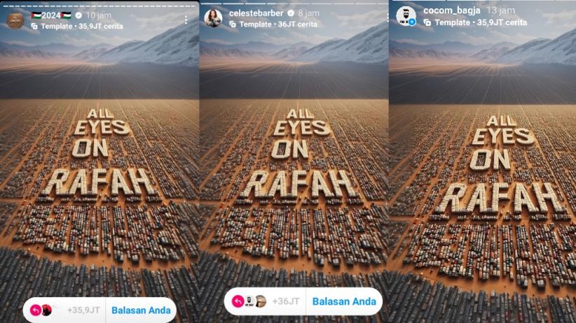 Gambar All Eyes on Rafah yang Viral Ternyata Dibuat Menggunakan AI, Ini Tandanya. (Foto: MNC Media)