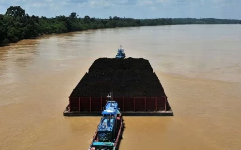 Angkutan Batu Bara Jalur Sungai Batanghari (Azhari/MPI)