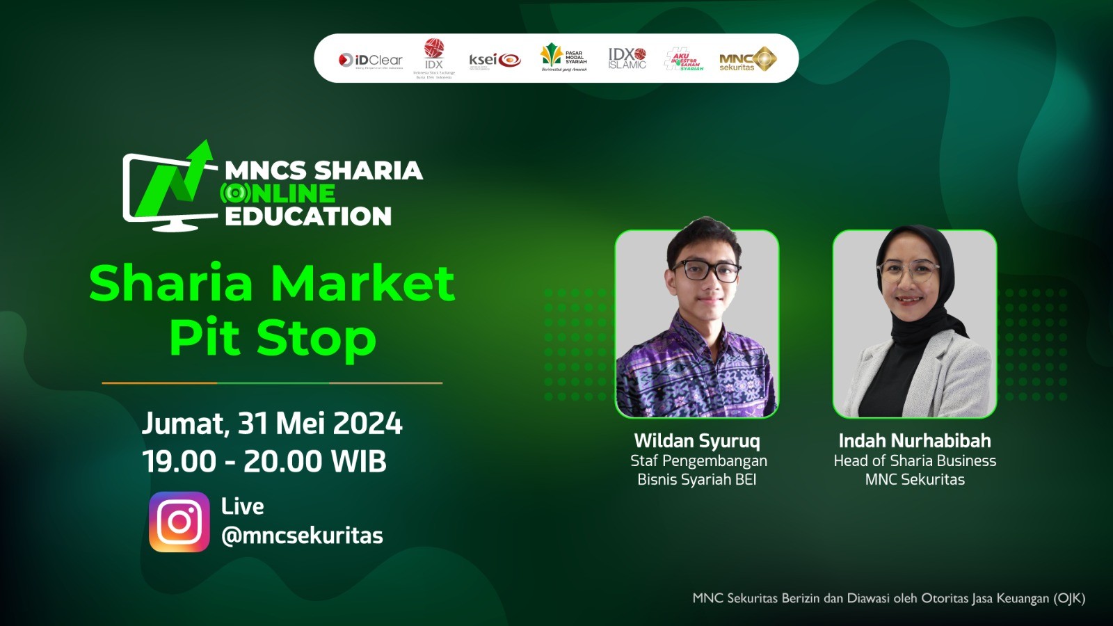 Nonton IG Live Sharia Market Pit Stop Malam Ini Bersama MNC Sekuritas dan BEI (foto mnc media)