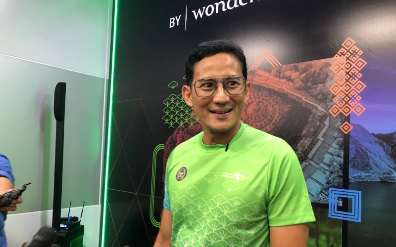 Menparekraf Sandiaga Uno pun berkesempatan untuk melihat Wonderspace yang penuh dengan kecanggihan teknologi. (Syifa Fauziah/MPI)