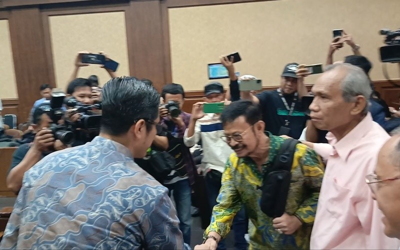 Eks Mentan Syahrul Yasin Limpo alias SYL saat di sidang lanjutan kasus gratifikasi di lingkungan Kementan (MNC Media)