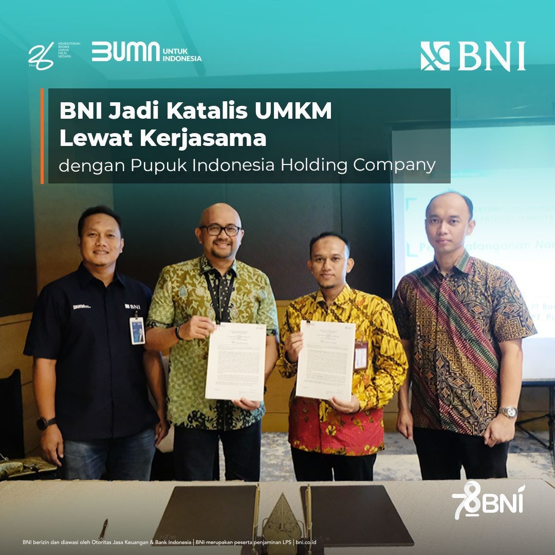 Dorong Pertumbuhan UMKM, BNI (BBNI) Kerja Sama dengan Pupuk Indoensia (FOTO:Dok BNI)