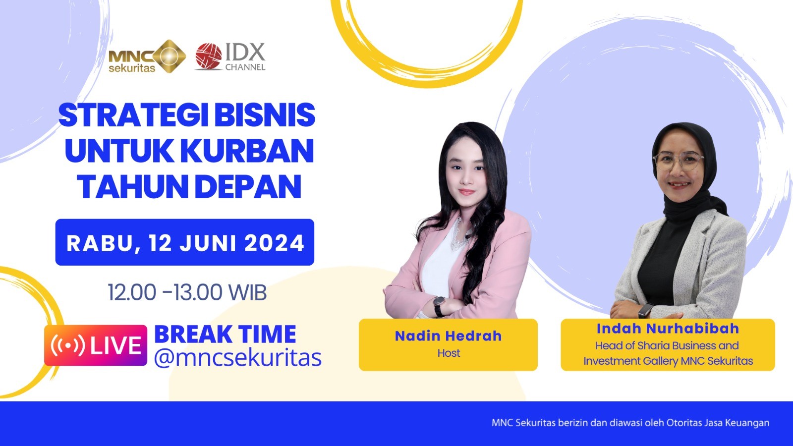 Tips Investasi untuk Berkurban, Cuma di IG Live MNC Sekuritas x IDX Channel. (Foto MNC Media)