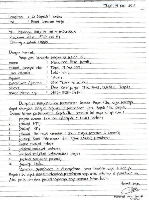 Membuat Surat Lamaran Kerja Tulis Tangan, Isi dan 7 Hal Penting yang Harus Diperhatikan. (Foto: Jobstreet)