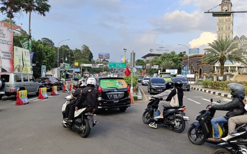 Jalur Puncak Bogor Lengang pada Libur Imlek, One Way Belum Diberlakukan (foto mnc media)