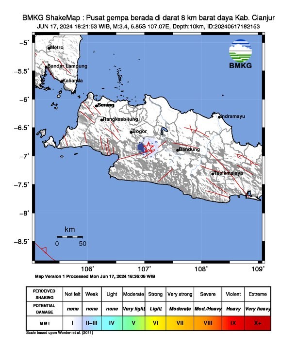 BMKG: Gempa Cianjur akibat Aktivitas Sesar Cugenang. (Foto: MNC Media)