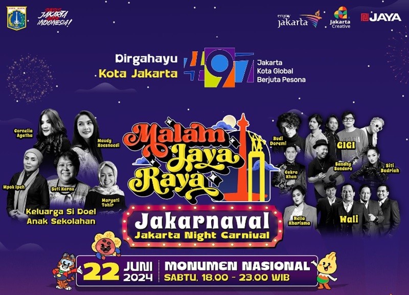 Intip Daftar Acara saat Malam Puncak HUT ke-497 Jakarta di Monas Besok (foto instagram @disparekrafdki)