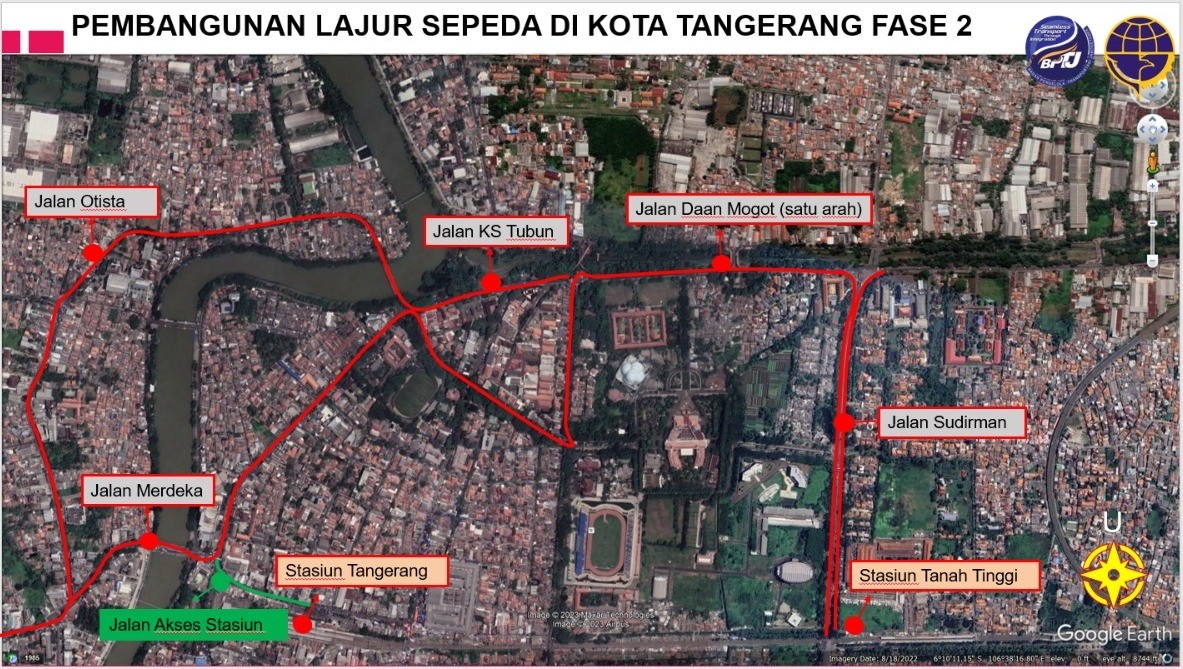 Dorong Non-Motorized Transport (NMT), BPTJ Rampungkan Lajur Khusus Sepeda di Tangerang. (Foto: MNC Media)