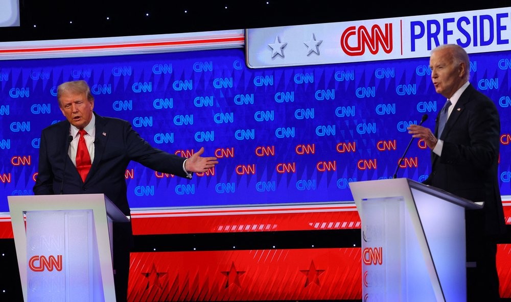 Debat Pilpres AS, Trump Tuduh Biden Biang Kerok Lonjakan Inflasi. (Foto: REUTERS/Brian Snyder)