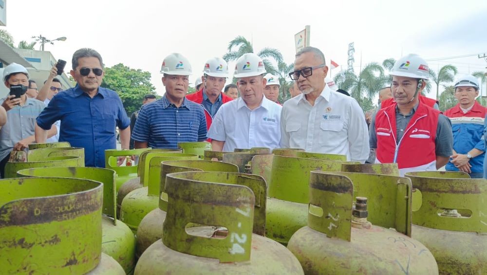 Tinjau SPPBE secara Acak, Mendag: Laporkan kalau Ada LPG yang Kurang Berat. Foto: MNC Media.