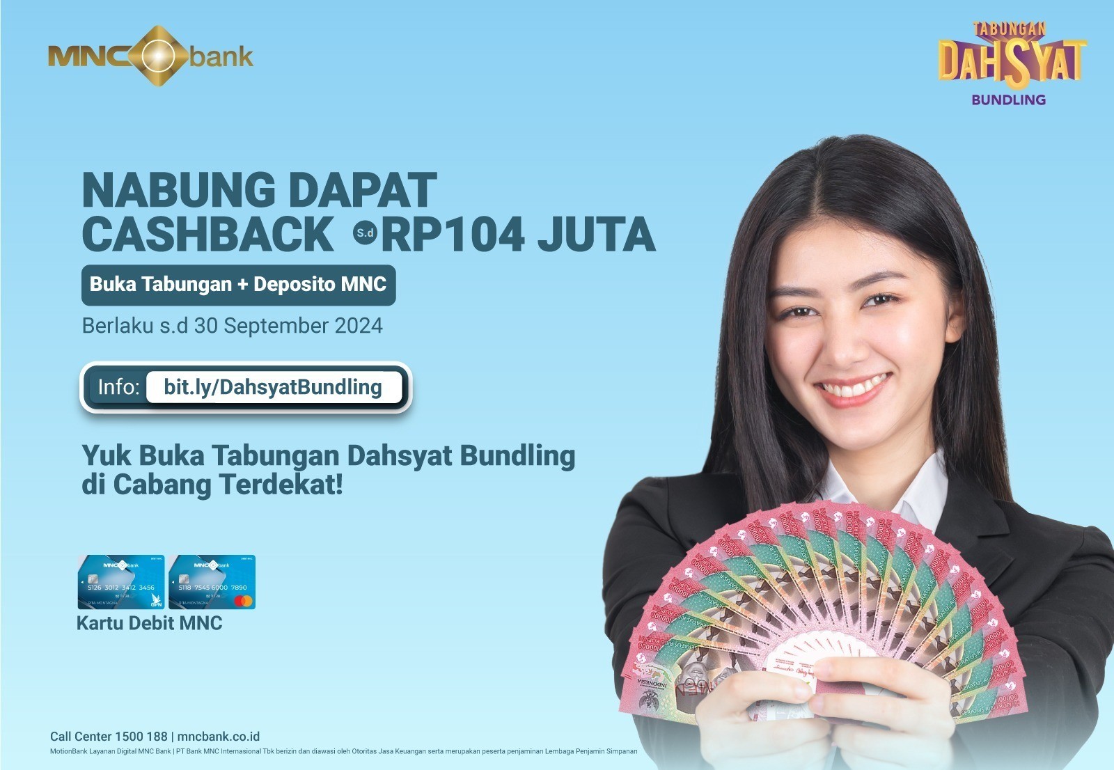 Cashback hingga Ratusan Juta, Nikmati Keuntungan Tabungan Dahsyat Bundling MNC Bank. (Foto: MNC Media)
