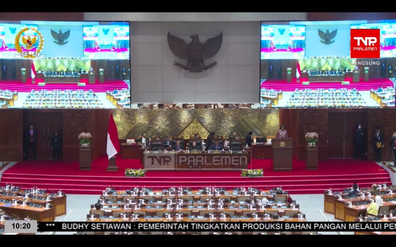 Rapat Paripurna Bahas LPJ APBN 2023 dan RUU Kab/Kota, Cuma 64 Anggota DPR Hadir. (Foto YouTube)