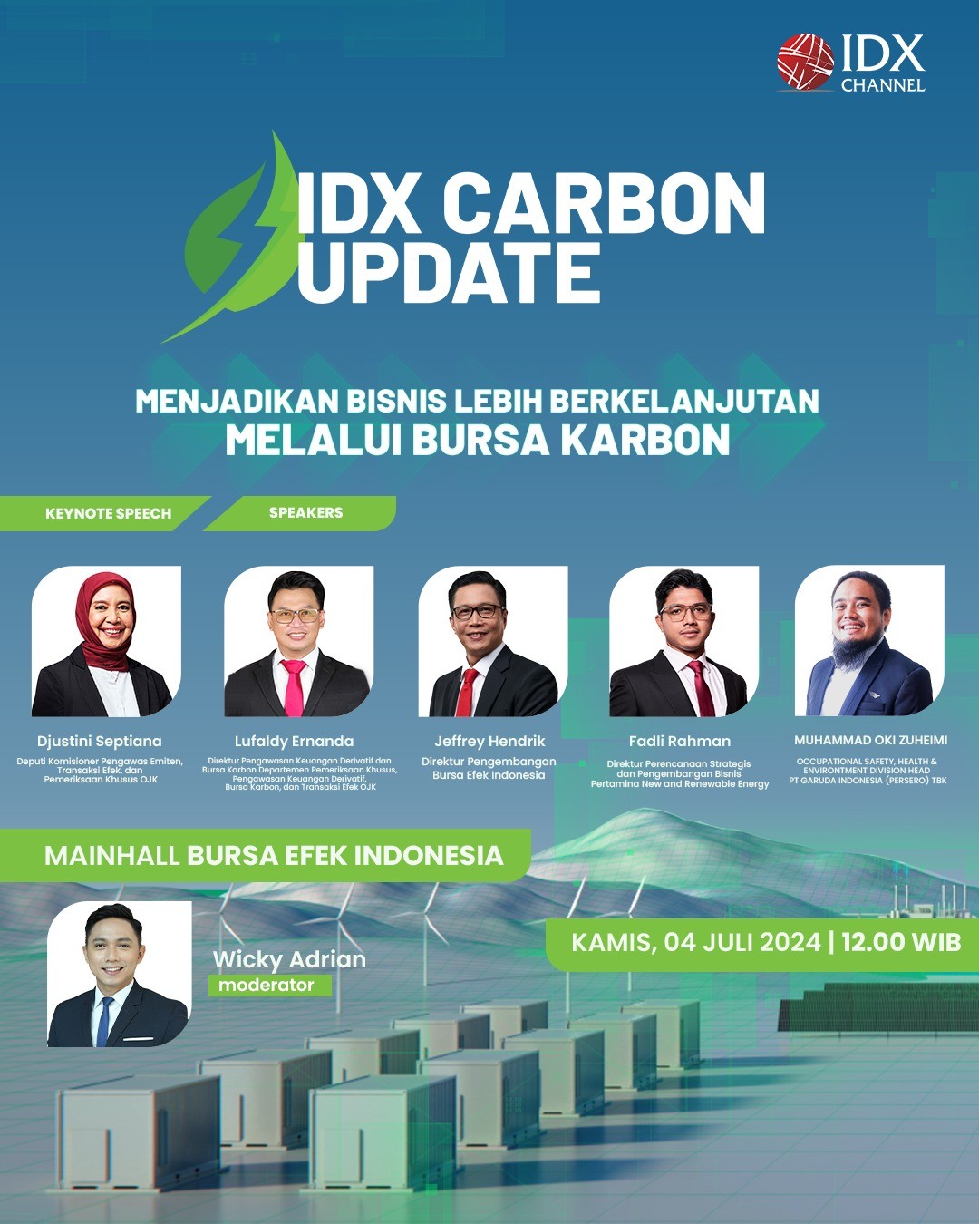 IDX Carbon Update Digelar Hari Ini, Jadikan Bisnis Lebih Berkelanjutan lewat Bursa Karbon. (Foto: IDX Channel)
