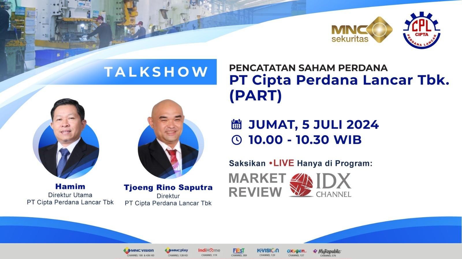 Siap Melantai di Bursa, PART Paparkan Strategi Bisnis di Talkshow IDX Channel. (Foto: MNC Media)