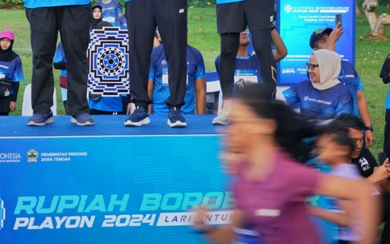 Pelari Rupiah Borobudur Playon (RBP) 2024  (Eka Setiawan/MPI)
