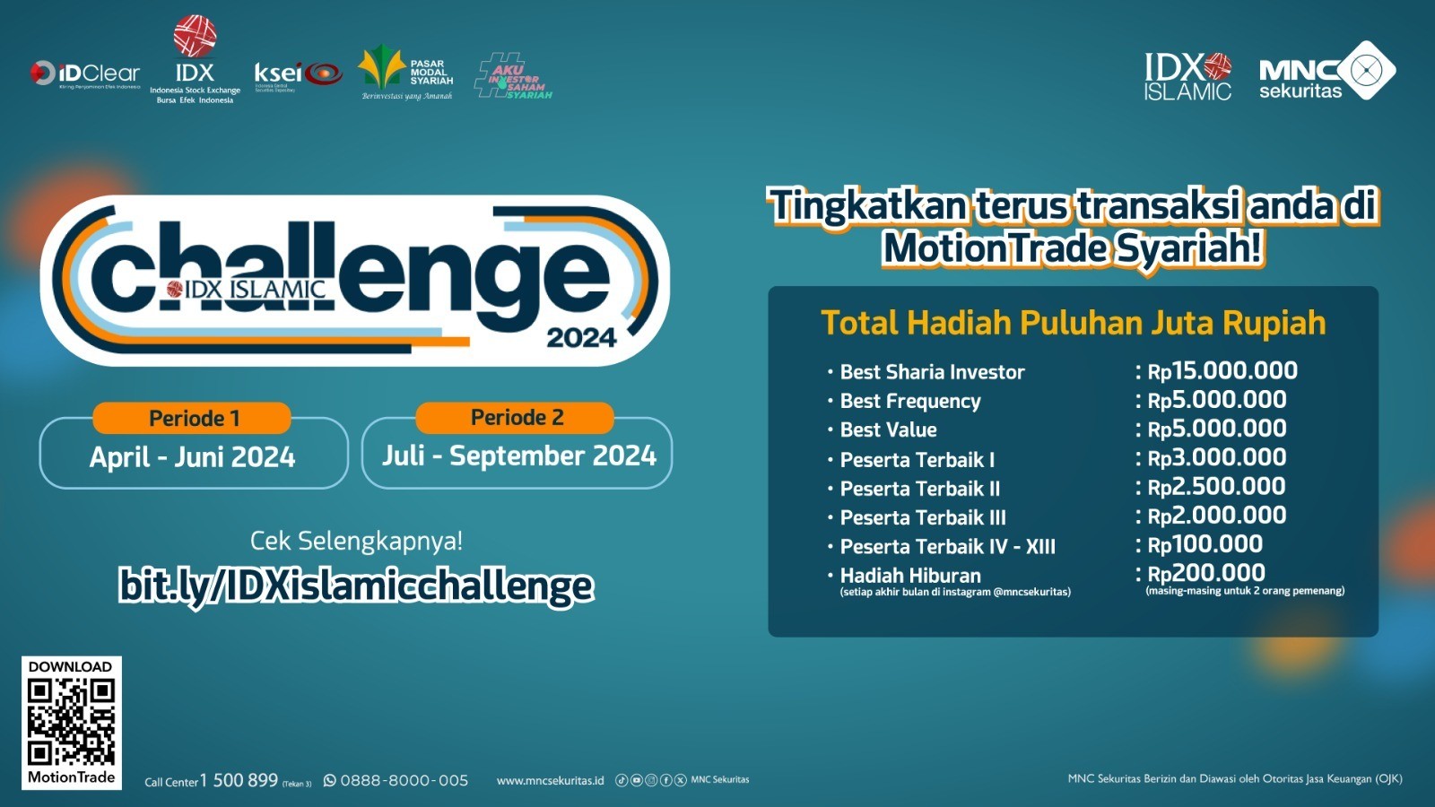 Tingkatkan Transaksi di MotionTrade Syariah untuk Memenangkan IDX Islamic Challenge 2024. (Foto: MNC Media)