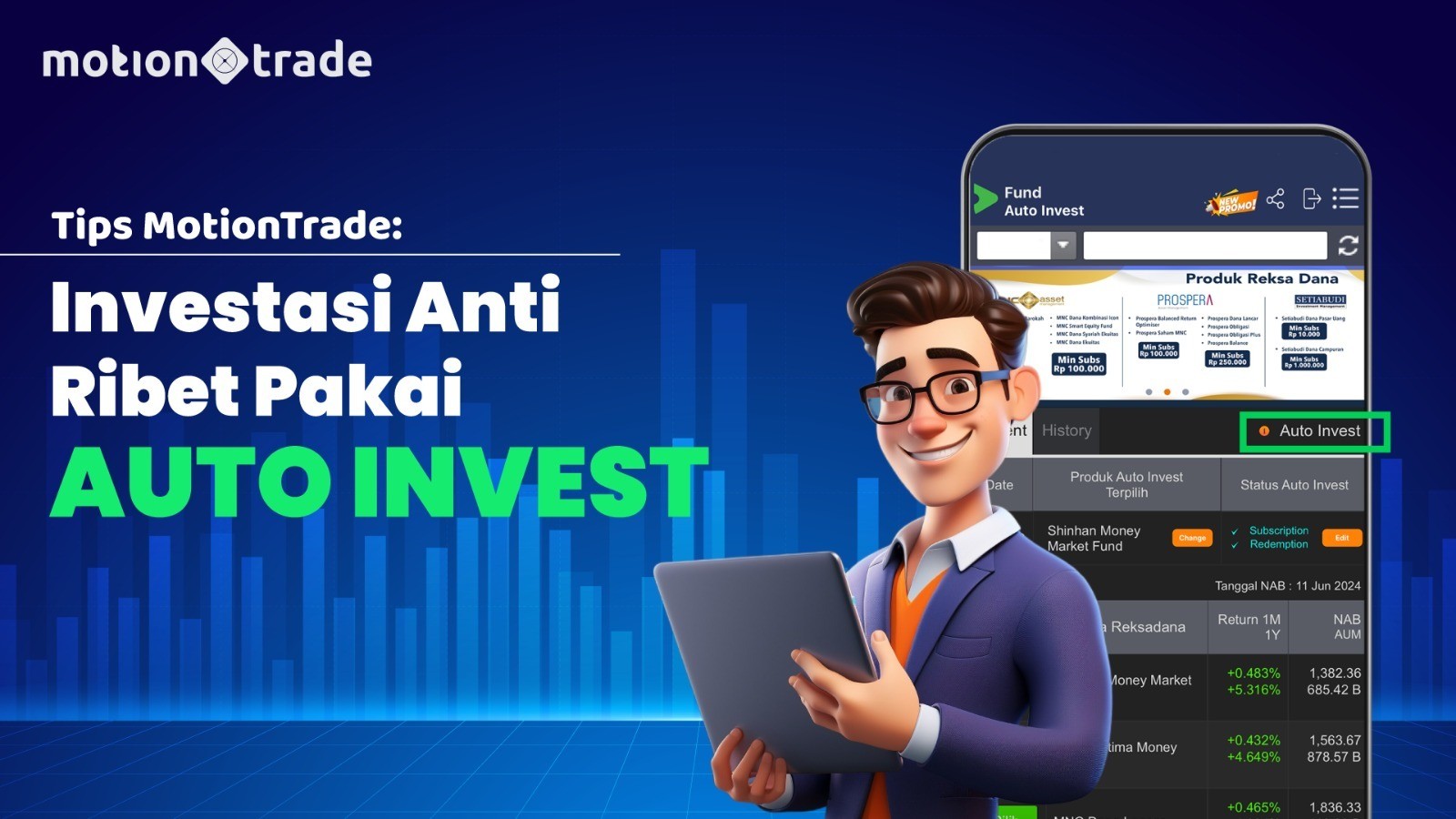 Intip Tips MotionTrade: Investasi Anti Ribet dengan Auto Invest. (Foto: MNC Media)