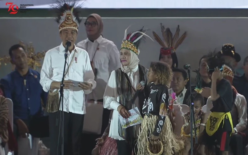 Presiden Jokowi menghadiri Puncak Peringatan Hari Anak Nasional di Jayapura, Papua. (Setkab)