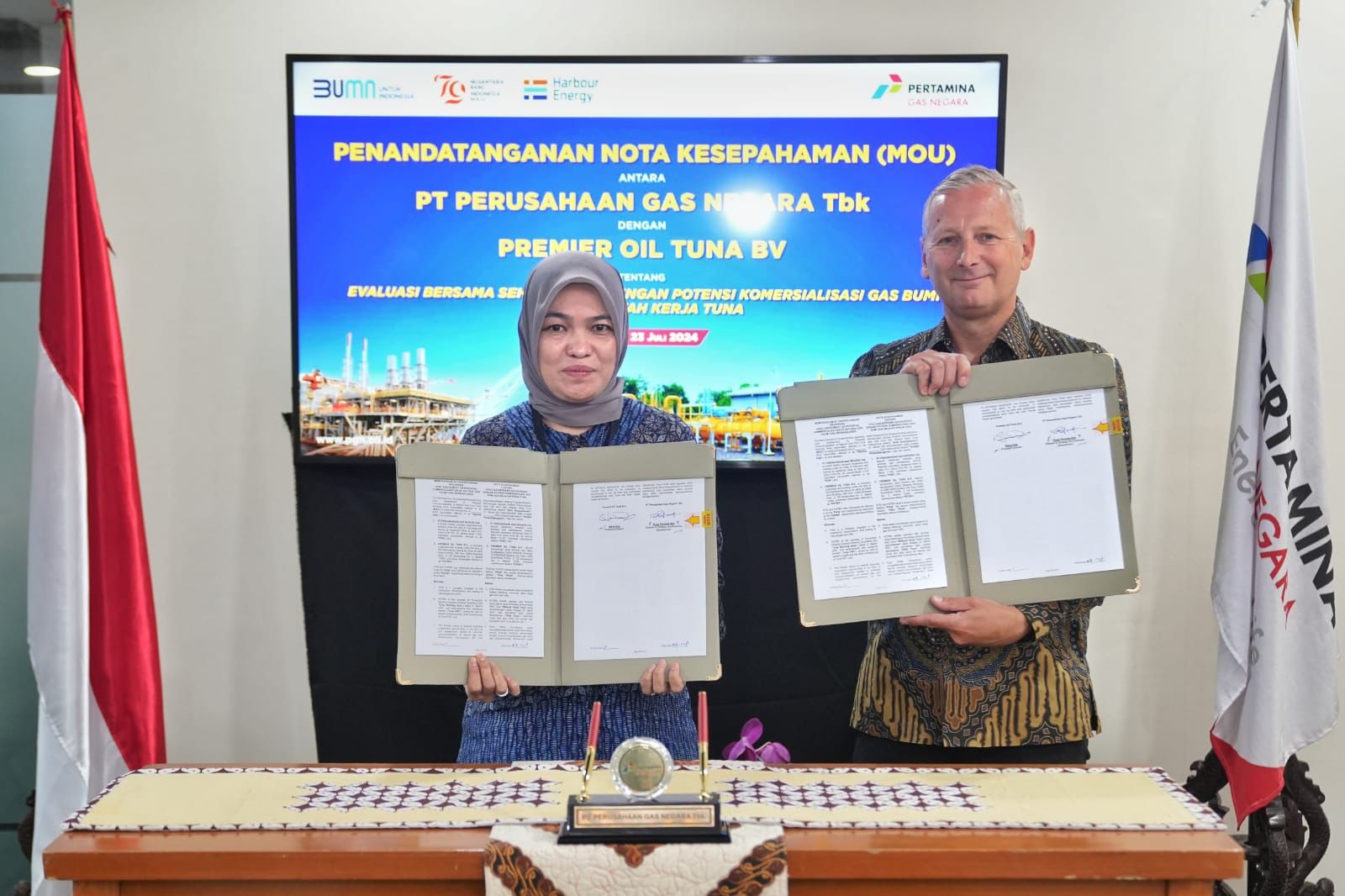 PGAS dan Premier Oil Tuna Kerja Sama Manfaatkan Gas bumi dari WK Tuna. (Foto: MNC Media)