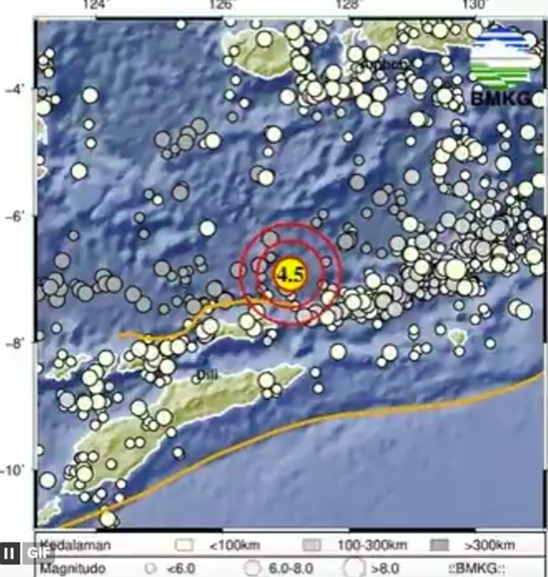 Gempa M 4,5 Guncang Maluku Barat Daya Pagi Ini (foto ist)
