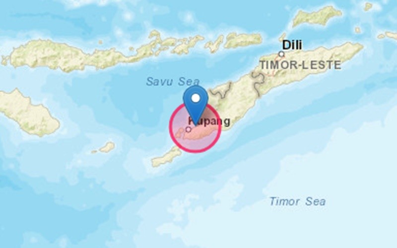 Gempa bumi dengan kekuatan Magnitudo 5,4 mengguncang Kupang, NTT. (BMKG)