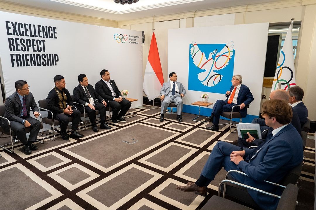 Prabowo Bertemu Bos Olimpiade di Paris, Ini Bahasannya. (Foto: MNC Media)